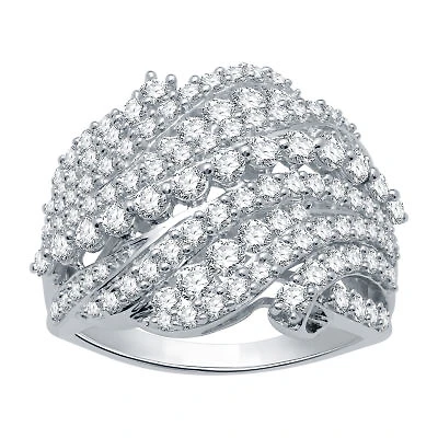 (H-I / I1) Womens 2MM 2 CT. T.W. Lab Grown White Diamond 10K Gold Band