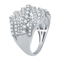 (H-I / I1) Womens 2MM 2 CT. T.W. Lab Grown White Diamond 10K Gold Band