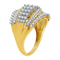 (H-I / I1) Womens 1 CT. T.W. Lab Grown White Diamond 10K Gold Cocktail Ring