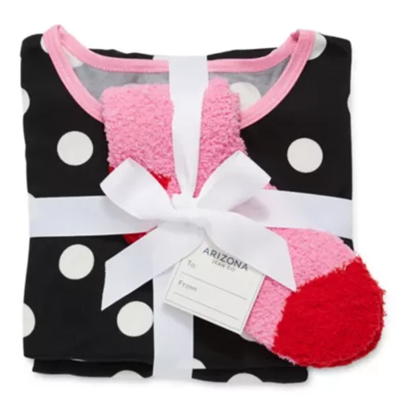 Arizona Little & Big Kid Girls Round Neck Long Sleeve 2-pc. Pajama Sets