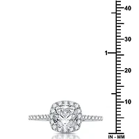 Signature By Modern Bride Womens 2 1/4 CT. T.W. Natural Diamond 14K White Gold Cushion Side Stone Halo Bridal Set