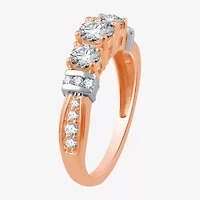 1 CT.T.W. Natural Diamond 14K Rose Gold 3-Stone Ring