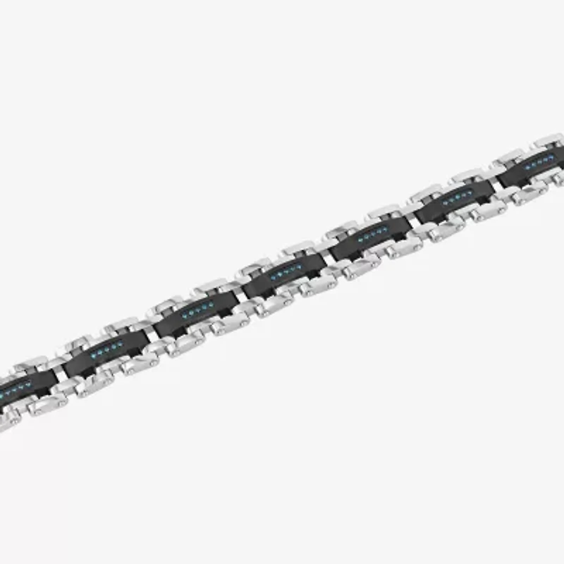Mens Stainless Steel 8 1/2 Inch Solid Chain Bracelet