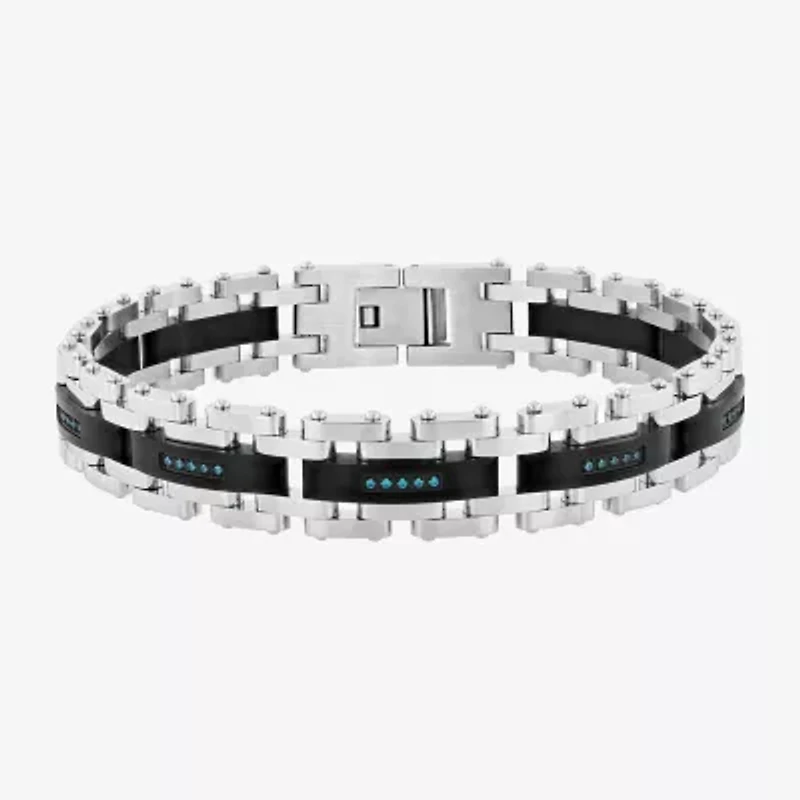 Mens Stainless Steel 8 1/2 Inch Solid Chain Bracelet