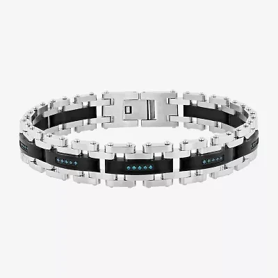 Mens Stainless Steel 8 1/2 Inch Solid Chain Bracelet
