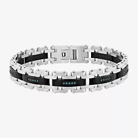 Mens Stainless Steel 8 1/2 Inch Solid Chain Bracelet