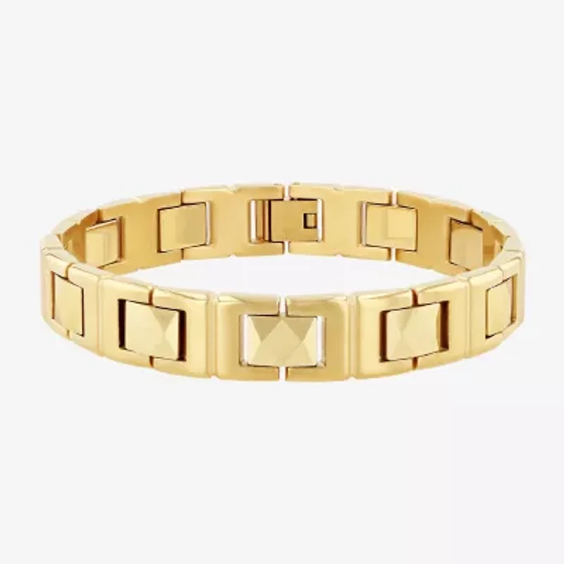 Mens Stainless Steel Tungsten 8 3/4 Inch Link Bracelet