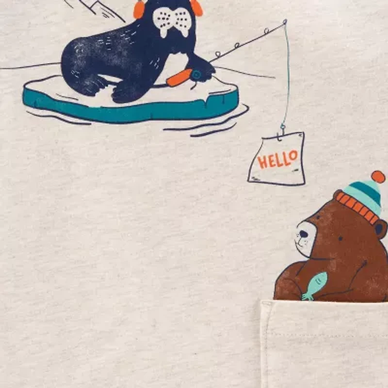 Carter's Toddler Boys Crew Neck Long Sleeve Regular Fit Graphic T-Shirt