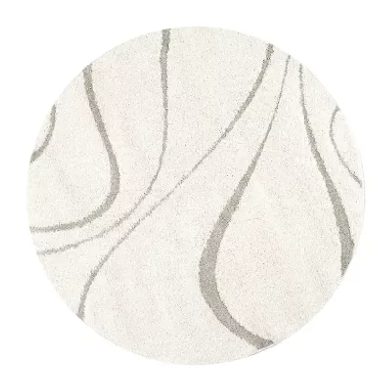 nuLoom Carolyn Modern Waves Indoor Outdoor Round Area Rug
