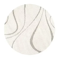 nuLoom Carolyn Modern Waves Indoor Outdoor Round Area Rug
