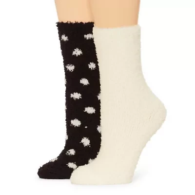 Mixit Cozy Womens 2 Pair Crew Socks
