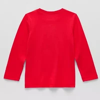 Okie Dokie Toddler & Little Boys Round Neck Long Sleeve Regular Fit Graphic T-Shirt