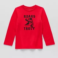 Okie Dokie Toddler & Little Boys Round Neck Long Sleeve Regular Fit Graphic T-Shirt