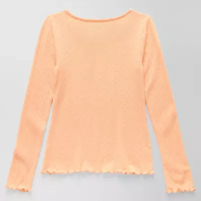 Thereabouts Little & Big Kid Girls Scoop Neck Long Sleeve T-Shirt