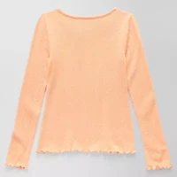Thereabouts Little & Big Kid Girls Scoop Neck Long Sleeve T-Shirt