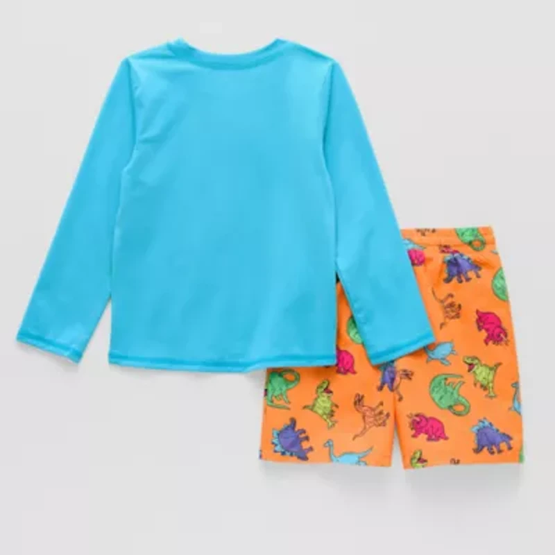 Okie Dokie Dino Toddler & Little Boys 2-pc. Rash Guard Set