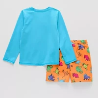 Okie Dokie Dino Toddler & Little Boys 2-pc. Rash Guard Set