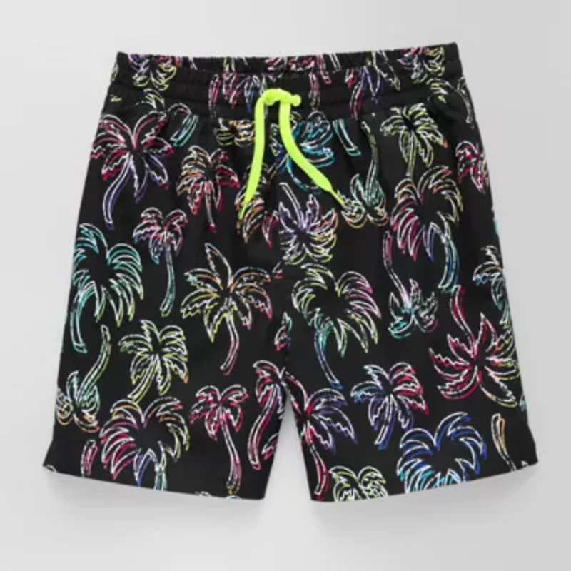 Thereabouts Little & Big Kid Boys Palm Above The Knee Swim Trunks