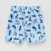 Thereabouts Little & Big Kid Boys Shark Above The Knee Swim Trunks