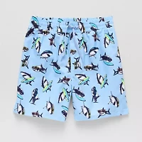 Thereabouts Little & Big Kid Boys Shark Above The Knee Swim Trunks