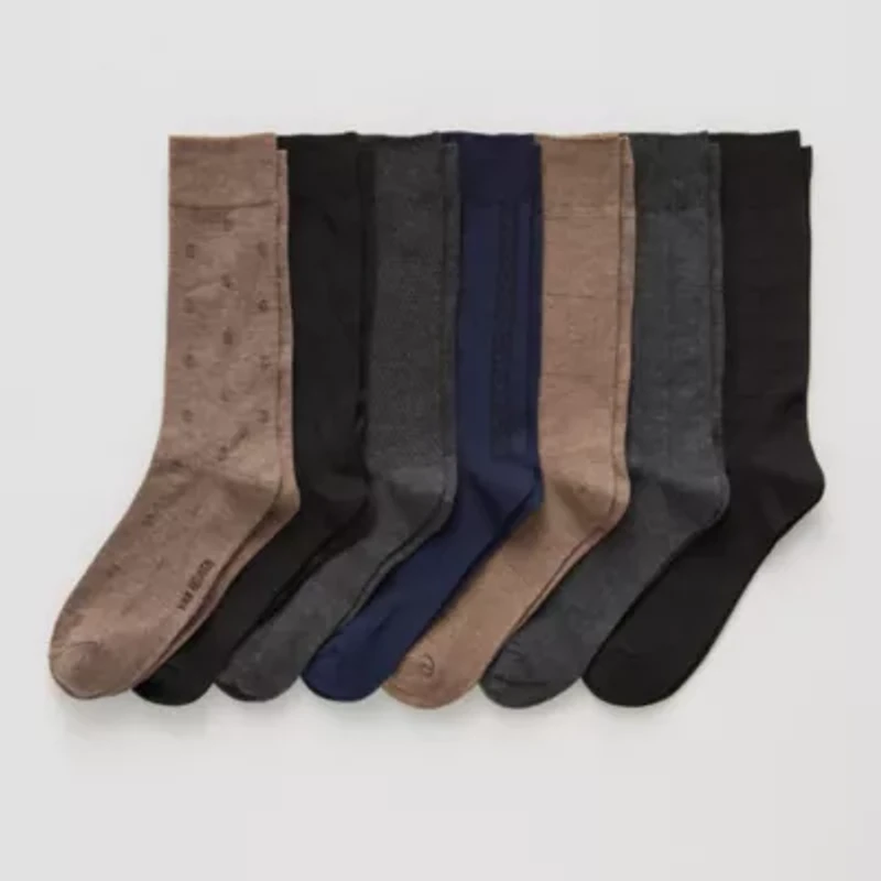 Van Heusen Fancy Dress Mens 7 Pair Crew Socks