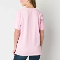 Womens Short Sleeve Oversized Juniors Graphic T-Shirt