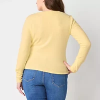 a.n.a Ribbed Womens Long Sleeve Wrap Shirt