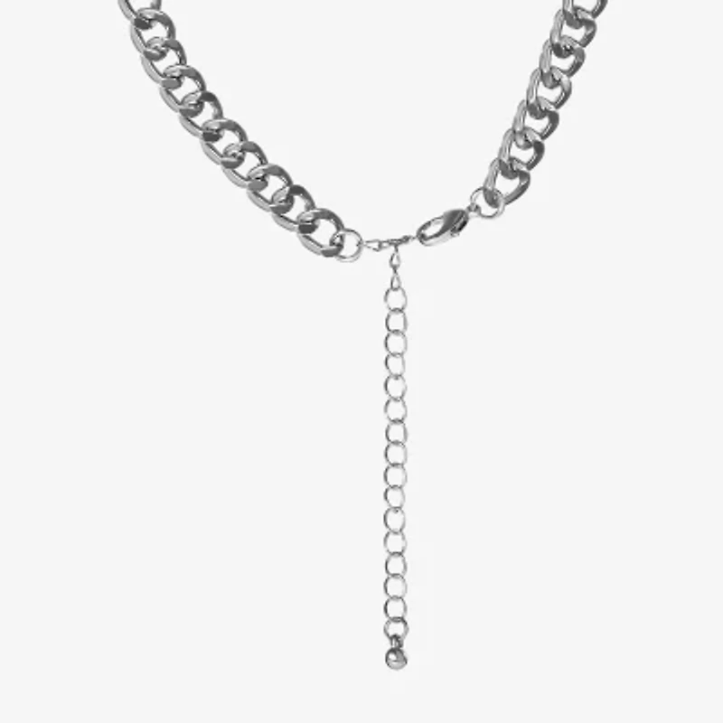JS Jessica Simpson Silver Tone Womens 15 Inch Statement Necklace