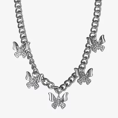 JS Jessica Simpson Silver Tone Womens 15 Inch Statement Necklace