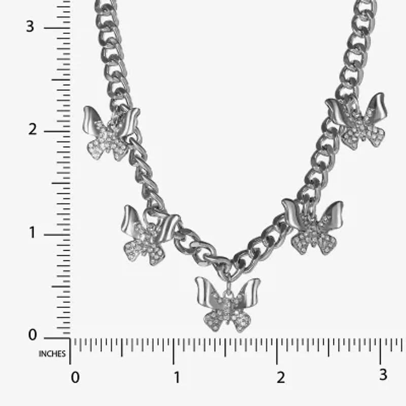 JS Jessica Simpson Silver Tone Womens 15 Inch Statement Necklace
