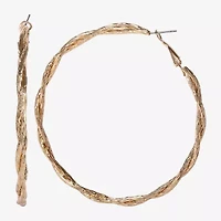 JS Jessica Simpson Gold Tone Womens 77.1mm Hoop Earrings