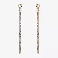 JS Jessica Simpson Gold Tone Womens Glass 64.9mm Hoop Earrings