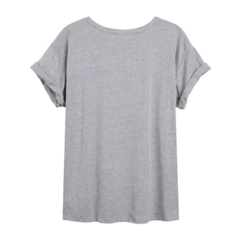 Snoopy Turkey Tasting Womens Juniors Crew Neck Short Sleeve Regular Fit Peanuts Graphic T-Shirt