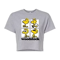 Woodstock Cropped Tee Womens Crew Neck Long Sleeve Regular Fit Peanuts Juniors Graphic T-Shirt