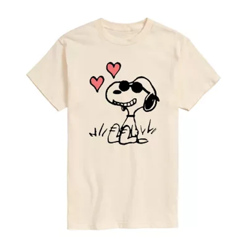 Snoopy Sunglasses Tee Womens Crew Neck Short Sleeve Regular Fit Peanuts Juniors Graphic T-Shirt