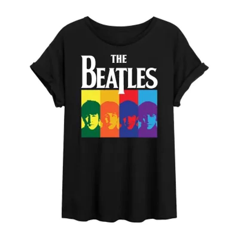 The Beatles Tee Womens Juniors Crew Neck Short Sleeve Regular Fit Graphic T-Shirt