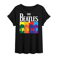 The Beatles Tee Womens Juniors Crew Neck Short Sleeve Regular Fit Graphic T-Shirt