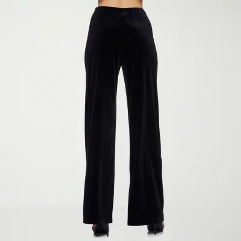 Premier Amour Velvet Womens Wide Leg Pull-On Pant