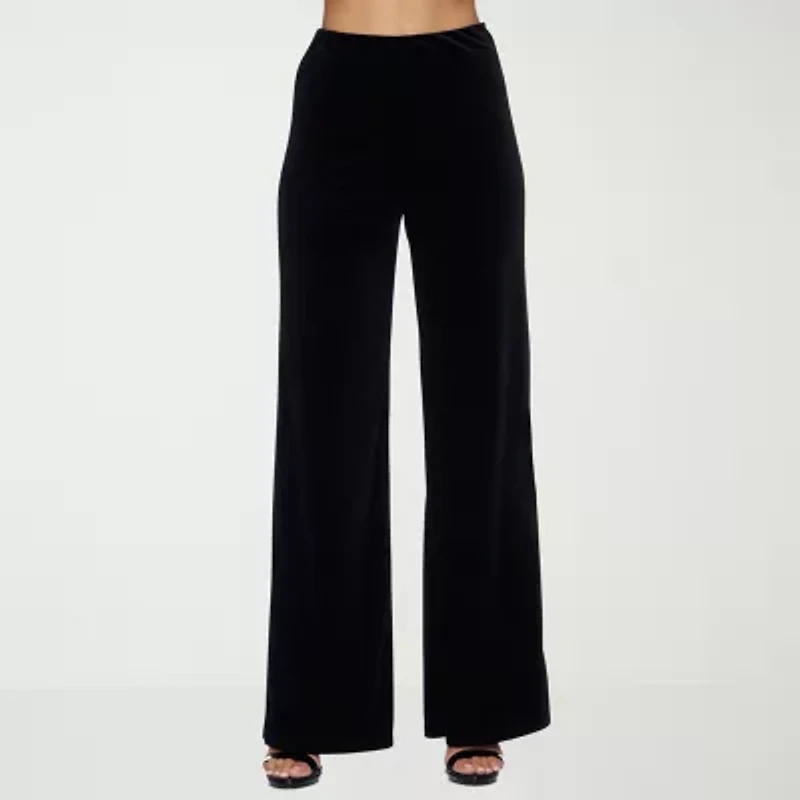 Premier Amour Velvet Womens Wide Leg Pull-On Pant