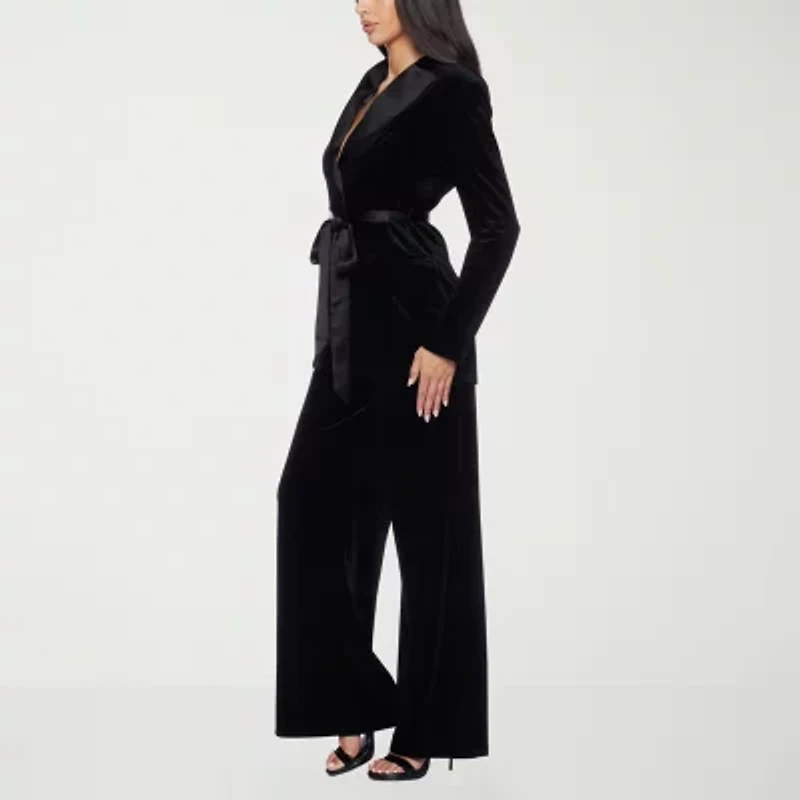 Premier Amour Velvet Womens Wide Leg Pull-On Pant