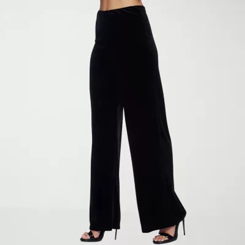 Premier Amour Velvet Womens Wide Leg Pull-On Pant