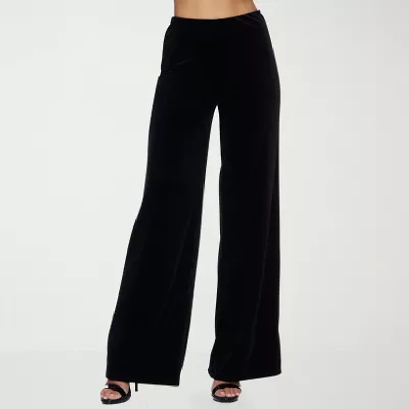 Premier Amour Velvet Womens Wide Leg Pull-On Pant