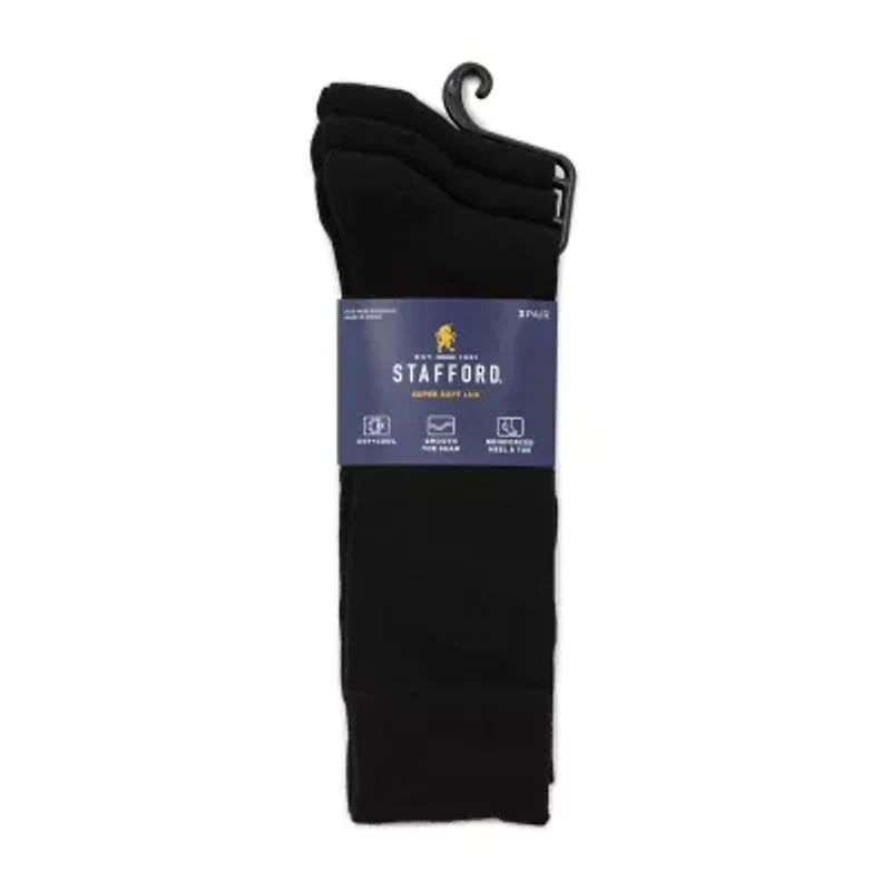 Stafford Super Soft Lux Mens 3 Pair Crew Socks