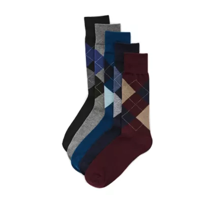 Stafford Casual Dress Mens 5 Pair Crew Socks