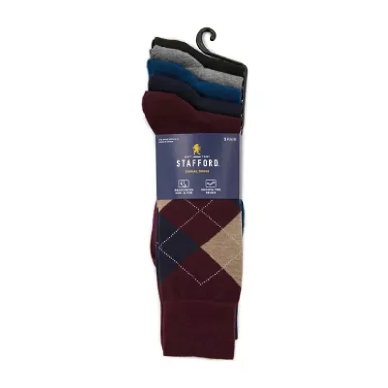 Stafford Casual Dress Mens 5 Pair Crew Socks