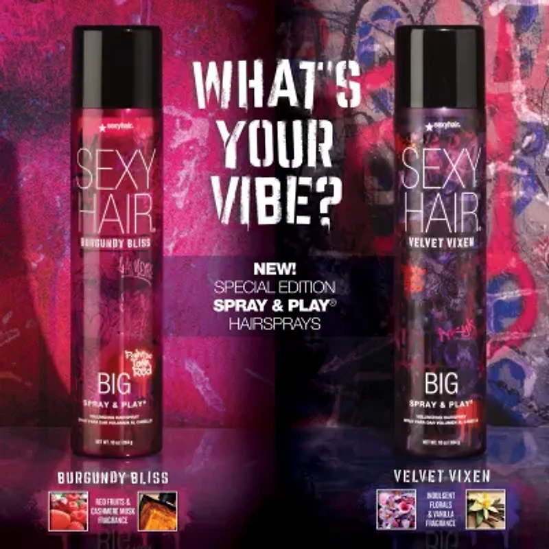 Sexy Hair Spray & Play Limited Edition-Burgundy Bliss Hair Spray 10 oz.