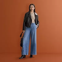 a.n.a Womens Faux Leather Lightweight Jacket