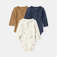 Carter's Baby Boys Round Neck Long Sleeve 3-pc. Bodysuit