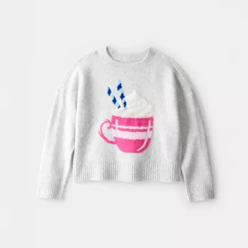 Carter's Little & Big Kid Girls Round Neck Long Sleeve Sweatshirt