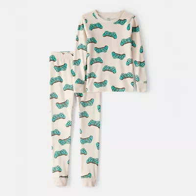 Carter's Little & Big Kid Boys Velour Round Neck Long Sleeve 2-pc. Pajama Sets